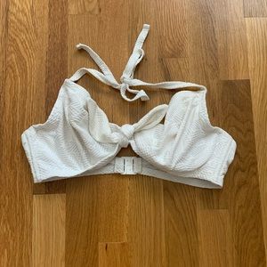 White Embroidered Bikini Top